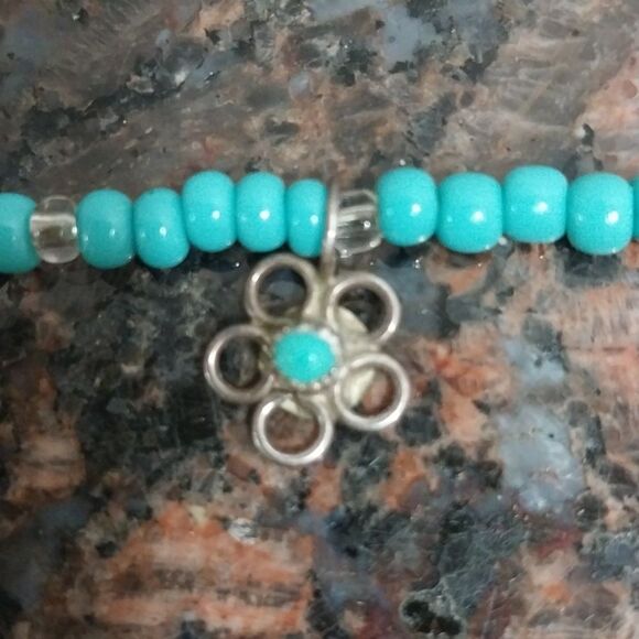 "PEYOTE BIRD" Blue and Sterling Silver Necklace with Turquoise Beads.. EUC - Picture 6 of 6